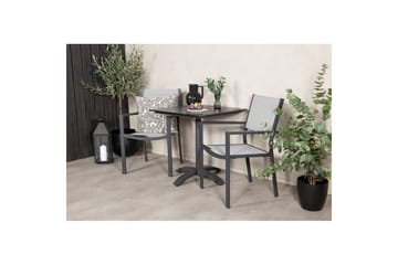 Spisegruppe Colorado Cafébord 70x70 cm Svart med 2 Copacabana Stoler - Hagemøbler & utemiljø - Hagegruppe - Cafemøbler & cafesett