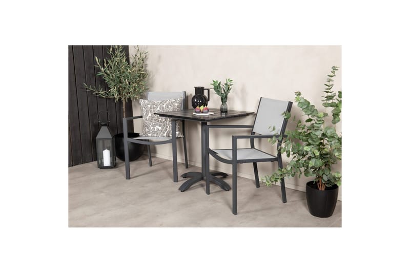 Spisegruppe Colorado Cafébord 70x70 cm Svart med 2 Copacabana Stoler - Hagemøbler & utemiljø - Hagegruppe - Cafemøbler & cafesett