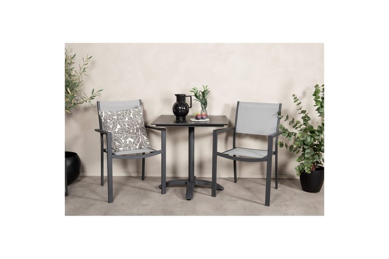 Spisegruppe Colorado Cafébord 70x70 cm Svart med 2 Copacabana Stoler - Hagemøbler & utemiljø - Hagegruppe - Cafemøbler & cafesett
