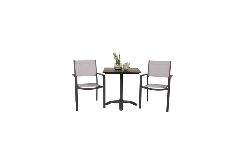 Spisegruppe Colorado Cafébord 70x70 cm Svart med 2 Copacabana Stoler - Hagemøbler & utemiljø - Hagegruppe - Cafemøbler & cafesett