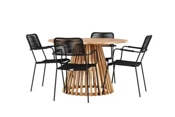 Spisegruppe for utendørsbruk Venture Home Lumpur spisegruppe + 4 stoler Natur - Hagemøbler & utemiljø - Hagegruppe - Spisegrupper hage