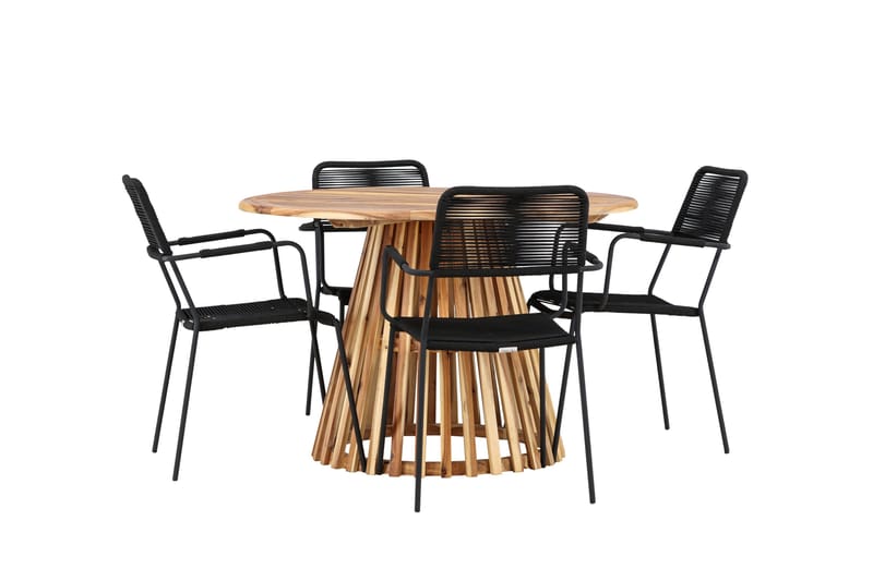 Spisegruppe for utendørsbruk Venture Home Lumpur spisegruppe + 4 stoler Natur - Hagemøbler & utemiljø - Hagegruppe - Spisegrupper hage