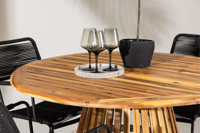 Spisegruppe for utendørsbruk Venture Home Lumpur spisegruppe + 4 stoler Natur - Hagemøbler & utemiljø - Hagegruppe - Spisegrupper hage