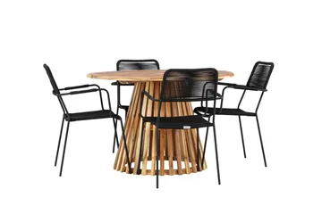 Spisegruppe for utendørsbruk Venture Home Lumpur spisegruppe + 4 stoler Natur - Hagemøbler & utemiljø - Hagegruppe - Spisegrupper hage