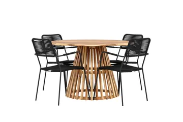 Spisegruppe for utendørsbruk Venture Home Lumpur spisegruppe + 4 stoler Natur - Hagemøbler & utemiljø - Hagegruppe - Spisegrupper hage