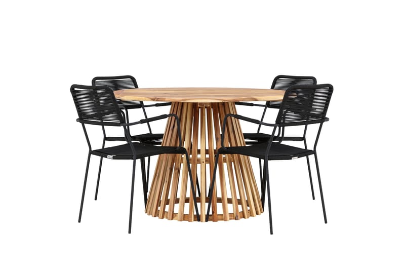 Spisegruppe for utendørsbruk Venture Home Lumpur spisegruppe + 4 stoler Natur - Hagemøbler & utemiljø - Hagegruppe - Spisegrupper hage