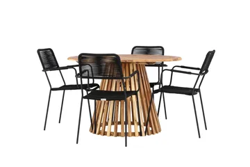 Spisegruppe for utendørsbruk Venture Home Lumpur spisegruppe + 4 stoler Natur - Hagemøbler & utemiljø - Hagegruppe - Spisegrupper hage