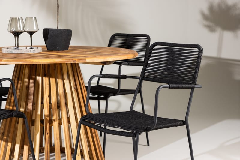 Spisegruppe for utendørsbruk Venture Home Lumpur spisegruppe + 4 stoler Natur - Hagemøbler & utemiljø - Hagegruppe - Spisegrupper hage