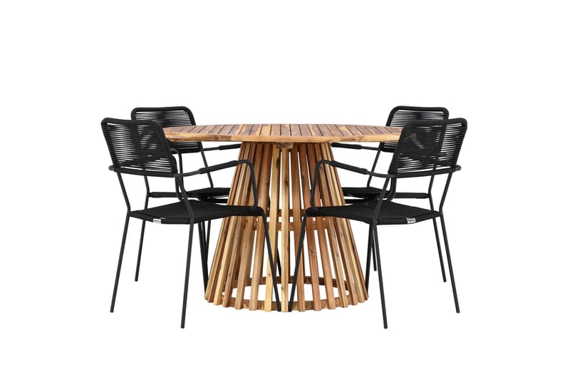 Spisegruppe for utendørsbruk Venture Home Lumpur spisegruppe + 4 stoler Natur - Hagemøbler & utemiljø - Hagegruppe - Spisegrupper hage