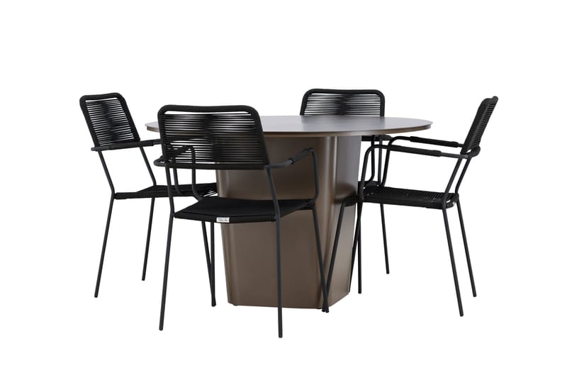 Spisegruppe for utendørsbruk Venture Home Santa spisegruppe + 4 stoler Brown - Hagemøbler & utemiljø - Hagegruppe - Spisegrupper hage