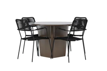 Spisegruppe for utendørsbruk Venture Home Santa spisegruppe + 4 stoler Brown - Hagemøbler & utemiljø - Hagegruppe - Spisegrupper hage