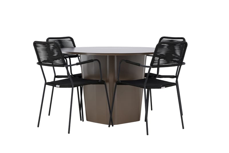 Spisegruppe for utendørsbruk Venture Home Santa spisegruppe + 4 stoler Brown - Hagemøbler & utemiljø - Hagegruppe - Spisegrupper hage