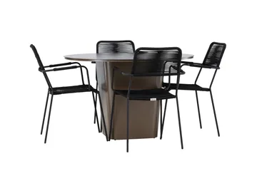 Spisegruppe for utendørsbruk Venture Home Santa spisegruppe + 4 stoler Brown - Hagemøbler & utemiljø - Hagegruppe - Spisegrupper hage