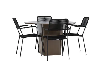 Spisegruppe for utendørsbruk Venture Home Santa spisegruppe + 4 stoler Brown - Hagemøbler & utemiljø - Hagegruppe - Spisegrupper hage