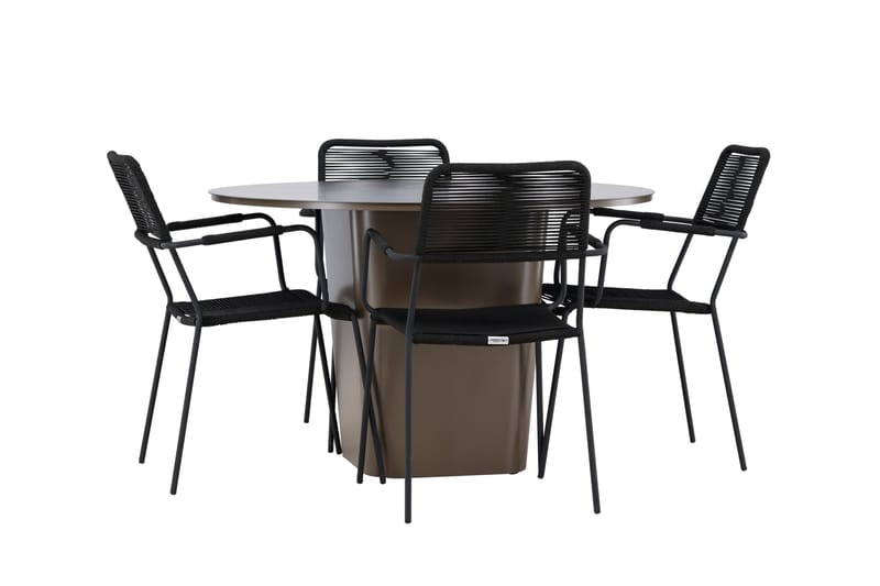 Spisegruppe for utendørsbruk Venture Home Santa spisegruppe + 4 stoler Brown - Hagemøbler & utemiljø - Hagegruppe - Spisegrupper hage
