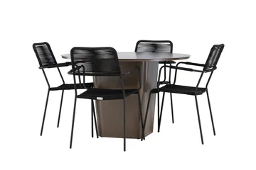 Spisegruppe for utendørsbruk Venture Home Santa spisegruppe + 4 stoler Brown - Hagemøbler & utemiljø - Hagegruppe - Spisegrupper hage