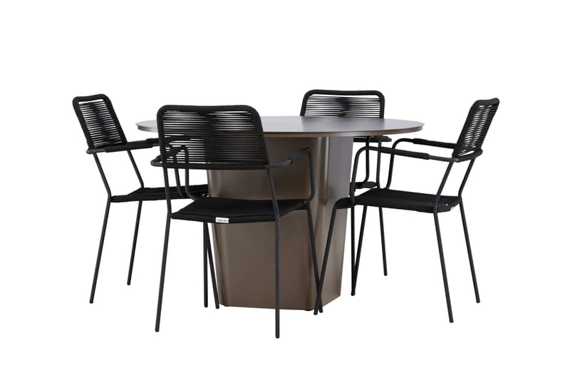 Spisegruppe for utendørsbruk Venture Home Santa spisegruppe + 4 stoler Brown - Hagemøbler & utemiljø - Hagegruppe - Spisegrupper hage