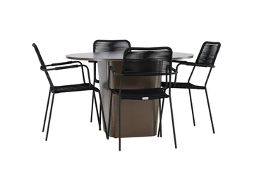 Spisegruppe for utendørsbruk Venture Home Santa spisegruppe + 4 stoler Brown - Hagemøbler & utemiljø - Hagegruppe - Spisegrupper hage
