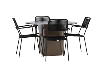 Spisegruppe for utendørsbruk Venture Home Santa spisegruppe + 4 stoler Brown - Hagemøbler & utemiljø - Hagegruppe - Spisegrupper hage