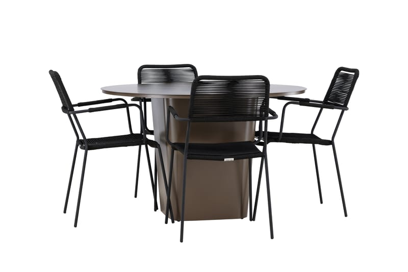 Spisegruppe for utendørsbruk Venture Home Santa spisegruppe + 4 stoler Brown - Hagemøbler & utemiljø - Hagegruppe - Spisegrupper hage