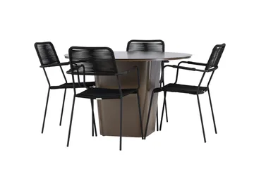 Spisegruppe for utendørsbruk Venture Home Santa spisegruppe + 4 stoler Brown - Hagemøbler & utemiljø - Hagegruppe - Spisegrupper hage