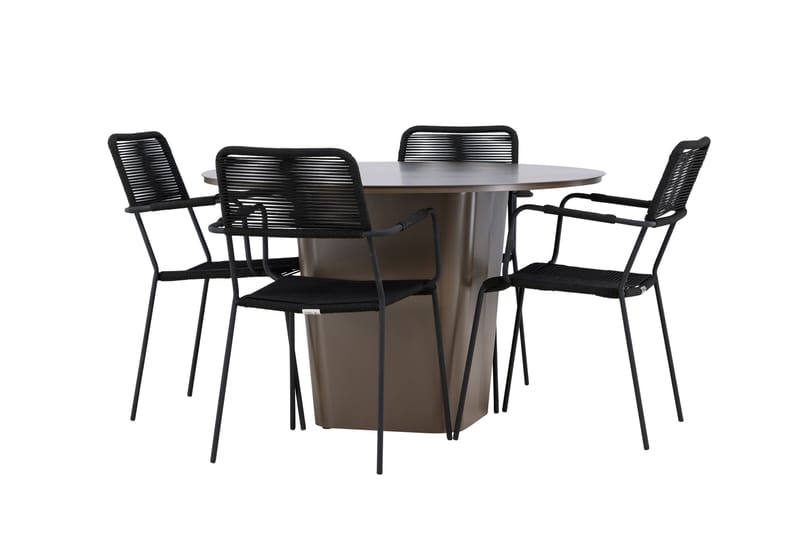 Spisegruppe for utendørsbruk Venture Home Santa spisegruppe + 4 stoler Brown - Hagemøbler & utemiljø - Hagegruppe - Spisegrupper hage