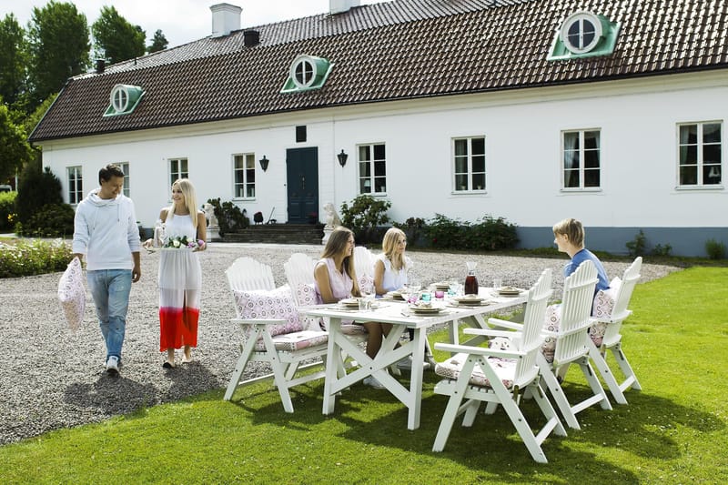 Spisegruppe Hillerstorp Bullerö 90x200 + 6 Posisjonsstoler - Hvit - Spisegrupper hage