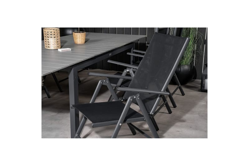 Spisegruppe Levels Forlengbar 160cm + 4 Break Stoler Svart/G - Venture Home - Hagemøbler & utemiljø - Hagegruppe - Spisegrupper hage