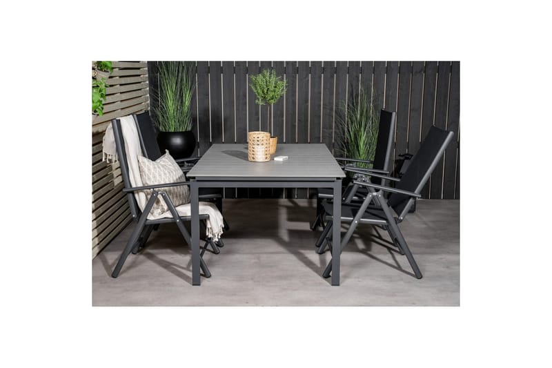 Spisegruppe Levels Forlengbar 160cm + 4 Break Stoler Svart/G - Venture Home - Hagemøbler & utemiljø - Hagegruppe - Spisegrupper hage