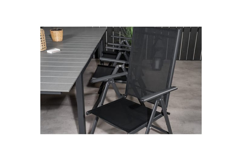 Spisegruppe Levels Forlengbar 160cm + 6 Break Stoler Svart/G - Venture Home - Hagemøbler & utemiljø - Hagegruppe - Spisegrupper hage