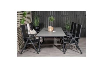 Spisegruppe Levels Forlengbar 160cm + 6 Break Stoler Svart/G - Venture Home - Hagemøbler & utemiljø - Hagegruppe - Spisegrupper hage