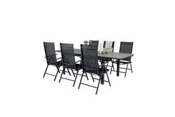 Spisegruppe Levels Forlengbar 160cm + 6 Break Stoler Svart/G - Venture Home - Hagemøbler & utemiljø - Hagegruppe - Spisegrupper hage