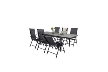 Spisegruppe Levels Forlengbar 160cm + 6 Break Stoler Svart/G - Venture Home - Hagemøbler & utemiljø - Hagegruppe - Spisegrupper hage