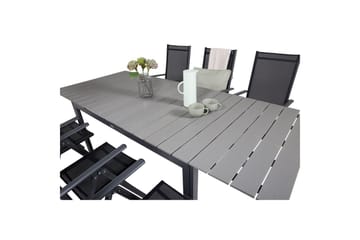 Spisegruppe Levels Forlengbar 160cm + 6 Break Stoler Svart/G - Venture Home - Hagemøbler & utemiljø - Hagegruppe - Spisegrupper hage