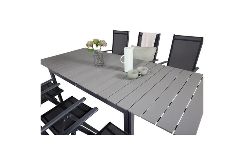 Spisegruppe Levels Forlengbar 160cm + 6 Break Stoler Svart/G - Venture Home - Hagemøbler & utemiljø - Hagegruppe - Spisegrupper hage