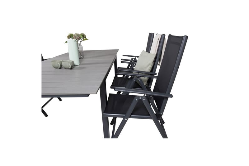 Spisegruppe Levels Forlengbar 160cm + 6 Break Stoler Svart/G - Venture Home - Hagemøbler & utemiljø - Hagegruppe - Spisegrupper hage