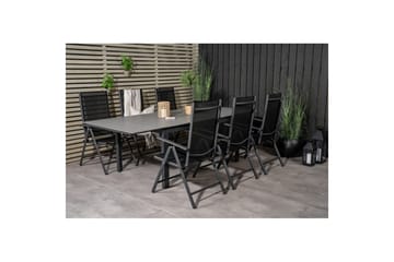 Spisegruppe Levels Forlengbar 160cm + 6 Break Stoler Svart/G - Venture Home - Hagemøbler & utemiljø - Hagegruppe - Spisegrupper hage