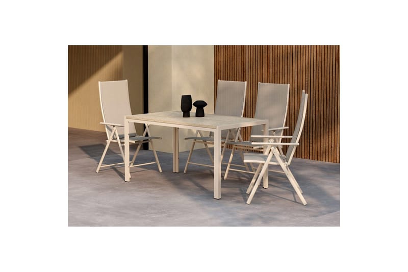 Spisegruppe Mirko 140x80x74, Levanzo - Beige - Hagemøbler & utemiljø - Hagegruppe - Spisegrupper hage