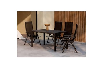 Spisegruppe Mirko 140x80x74, Levanzo - Svart - Hagemøbler & utemiljø - Hagegruppe - Spisegrupper hage