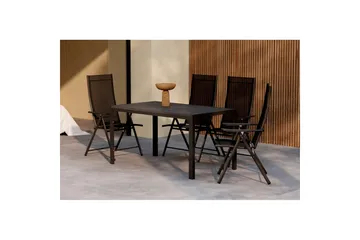 Spisegruppe Mirko 140x80x74, Levanzo - Svart - Hagemøbler & utemiljø - Hagegruppe - Spisegrupper hage