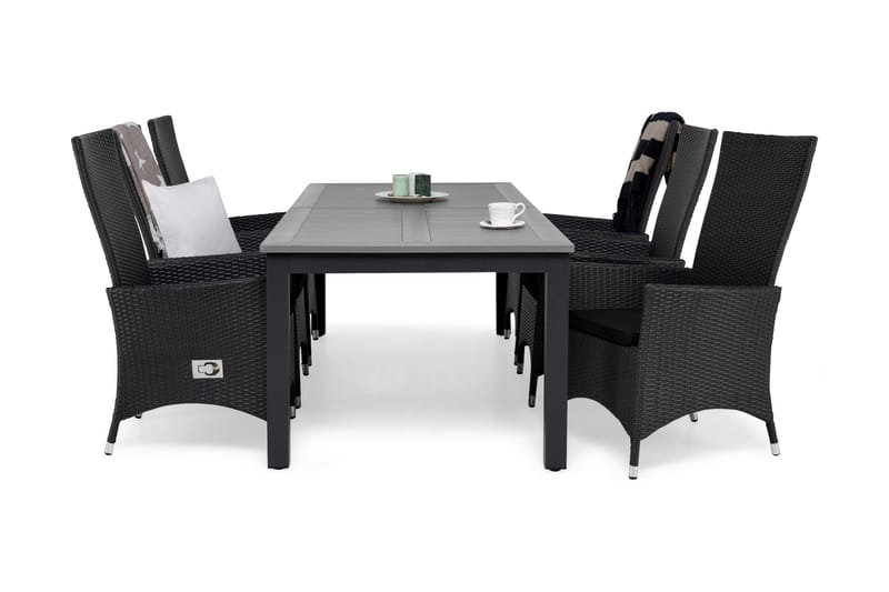Spisegruppe Monaco 220-280+6 Jenny Regulerbare Stoler+Puter - Spisegrupper hage