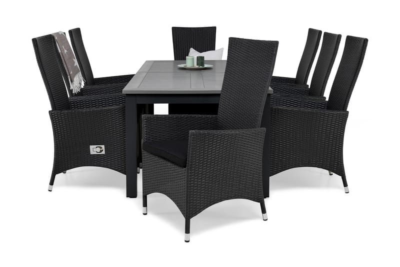 Spisegruppe Monaco 220-280+8 Jenny Regulerbare Stoler+Puter - Spisegrupper hage