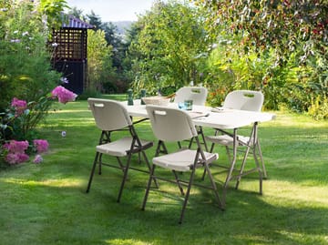 Spisegruppe utendørs 4-seter Cugnoli sammenleggbar - Hvit/sølv - Hagemøbler & utemiljø - Hagegruppe - Spisegrupper hage