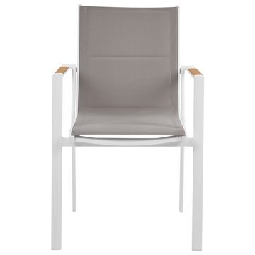 Spisegruppe utendørs 4-seter Maletto/Busseto - hvit/grå/transparent/brun - Hagemøbler & utemiljø - Hagegruppe - Spisegrupper hage