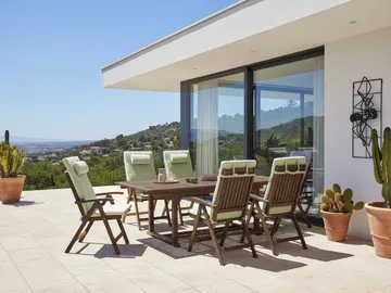 Spisegruppe utendørs 6-seter Amantea Premium akasietre - Brun/Grønn - Hagemøbler & utemiljø - Hagegruppe - Spisegrupper hage