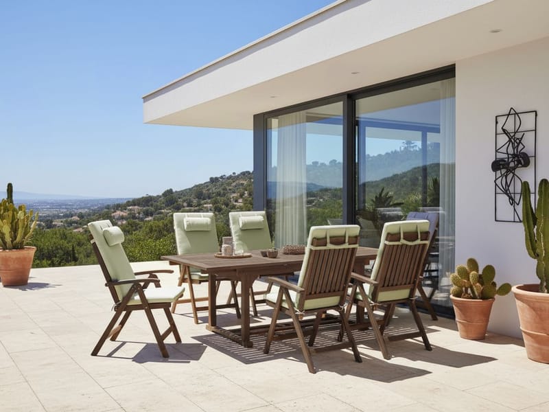 Spisegruppe utendørs 6-seter Amantea Premium akasietre - Brun/Grønn - Hagemøbler & utemiljø - Hagegruppe - Spisegrupper hage