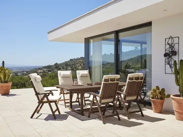 Spisegruppe utendørs 6-seter Amantea Premium akasietre - Brun/Beige - Hagemøbler & utemiljø - Hagegruppe - Spisegrupper hage