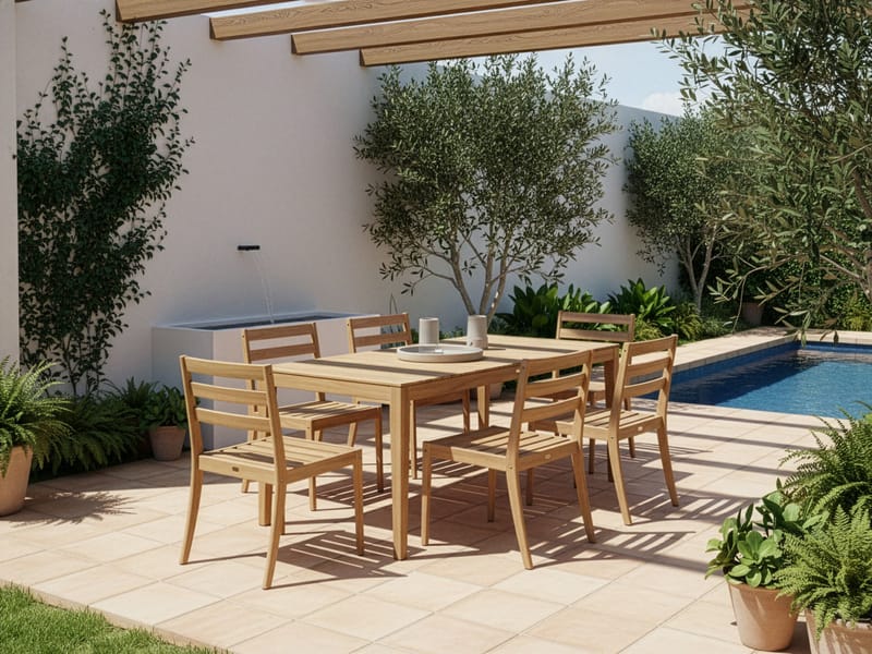 Spisegruppe utendørs 6-seter Chioggia akasietre - Brun - Hagemøbler & utemiljø - Hagegruppe - Spisegrupper hage