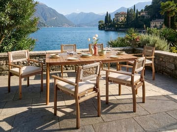 Spisegruppe utendørs 6-seter Jaco/Sumirago akasietre - brun - Hagemøbler & utemiljø - Hagegruppe - Spisegrupper hage