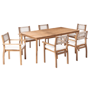 Spisegruppe utendørs 6-seter Jaco/Sumirago akasietre - brun - Hagemøbler & utemiljø - Hagegruppe - Spisegrupper hage